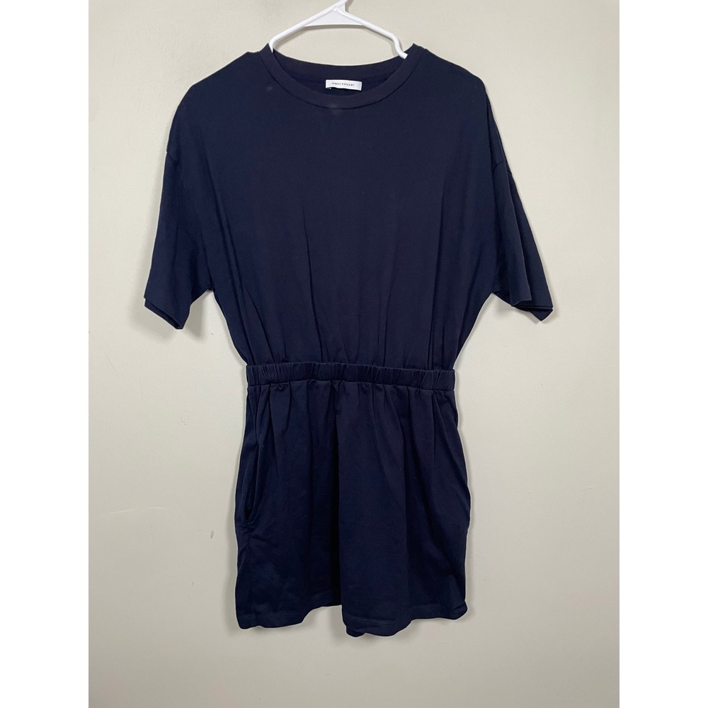 Ninety Percent Navy Cinched Waist T-Shirt Dress Size Small Organic Cotton Casual
